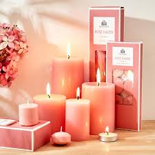 	Home Centre Colour Refresh Rose Scented Pillar Candle